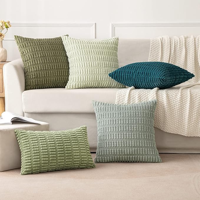 MIULEE Pack of 2 Spring Corduroy Decorative Euro Sham Throw Pillow Covers 24x24 - Image 6
