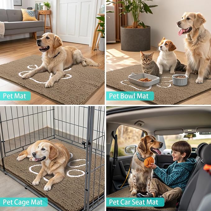Smiry Dog Door Mat for Muddy Paws, Absorbent Dirt Trapper Non Slip Quick Dry - Image 8