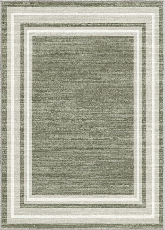 OPPODREAM Border Soft Area Rugs 5x7, Washable Brown Rug - Image 9