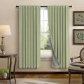Pitalk Light Sage Green Black Out Curtains 63 Inch Long 2 Panel Set Back Tab by Pitalk