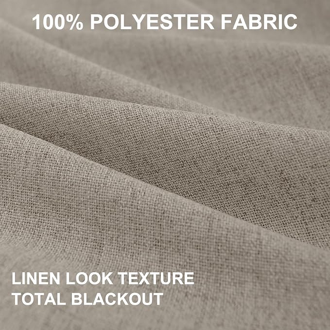 100% Blackout Shield Linen Blackout Curtains - Image 8