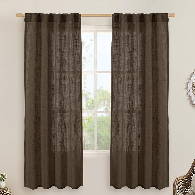 LAMIT Dark Brown Linen Curtains by LAMIT