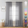 Lecloud Sheer Curtain Panels Set 96" Inches Long, Solid Voile Light Filtering by Lecloud