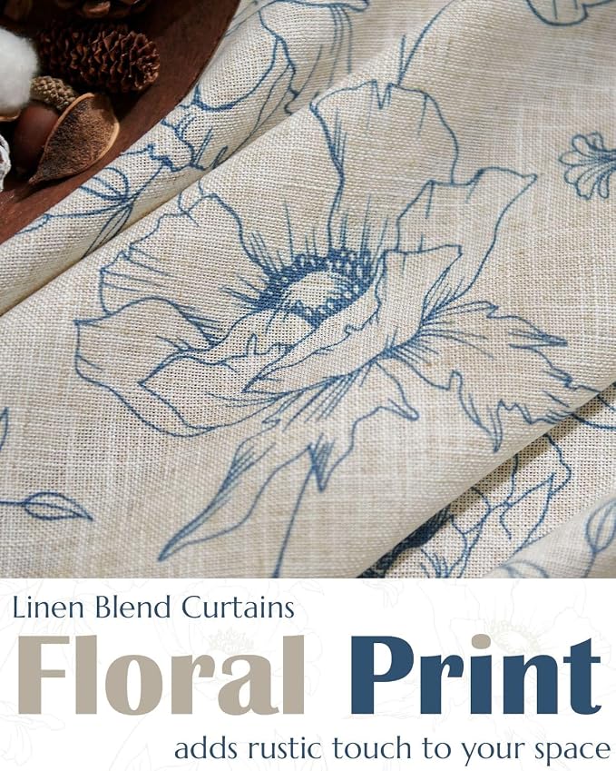 jinchan Linen Floral Valance Curtain - Image 3