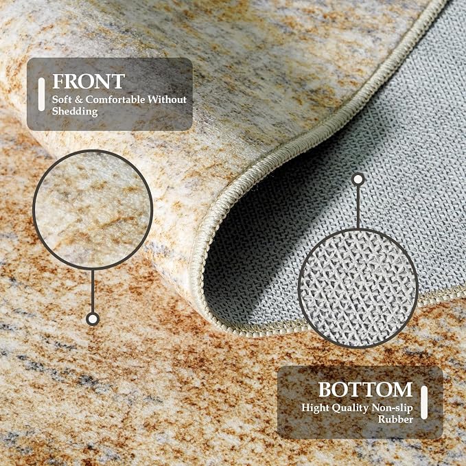2'6''x8' Washable Kitchen Runner Rug: Modern Abstract Runners - Image 5