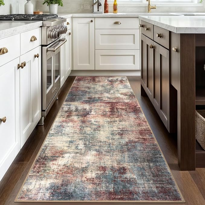 IOHOUZE Abstract Runner Rug 3x8 Ft Washable Runners - Image 2