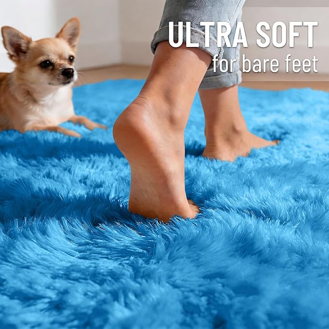 OLANLY Area Rugs for Living Room Bedroom, Machine Washable 4x5.9 ft Soft Fluffy - Image 4