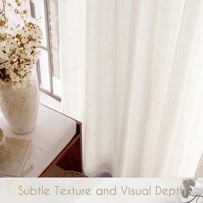 96 inch Long Linen Curtains 2 Panels - Image 4