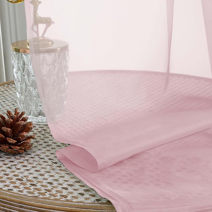 Extra Long Blush Sheer Curtains - Image 5