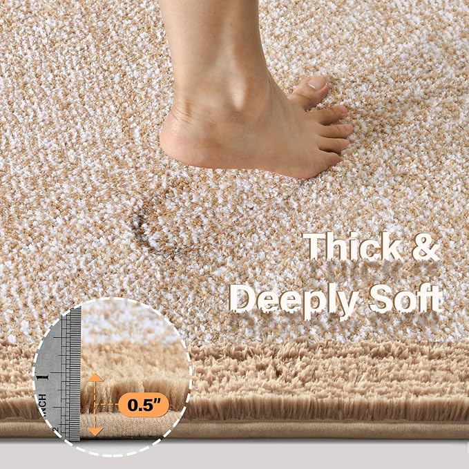 Bathroom Rugs 24x17 Non Slip Washable, Soft Absorbent Quick Dry Mats - Image 4