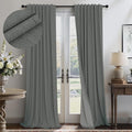 Office Curtains for Windows 102 Inches Long 2 Panel Set Blackout Back Tab by Pitalk