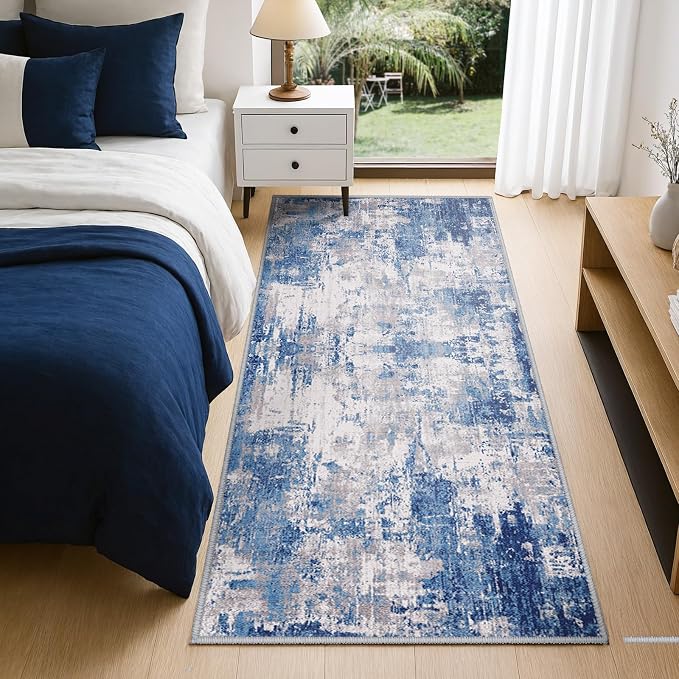 Washable Area Rugs 2'x10' Non-Slip Modern Abstract Soft - Image 7