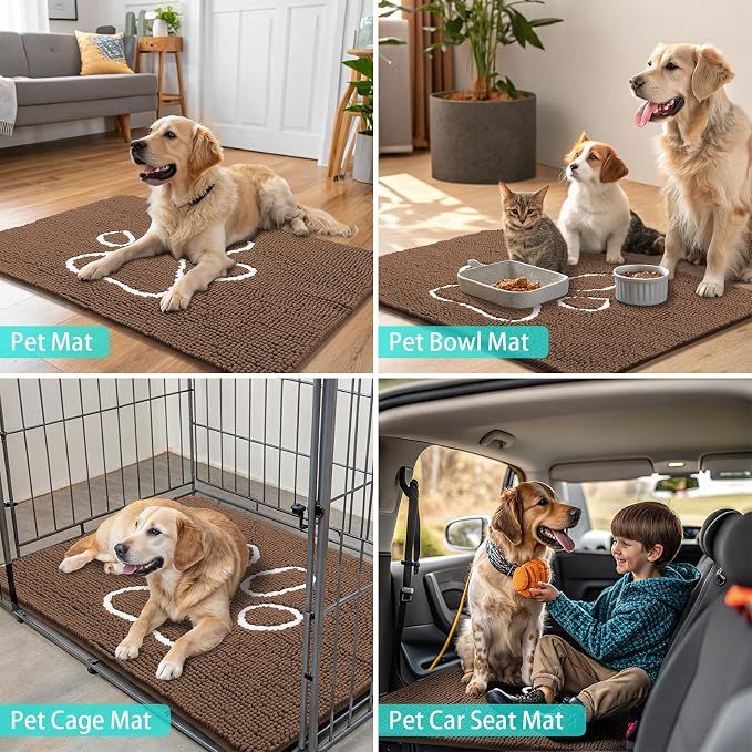 Smiry Dog Door Mat for Muddy Paws, Absorbent Dirt Trapper Non Slip Quick Dry - Image 8