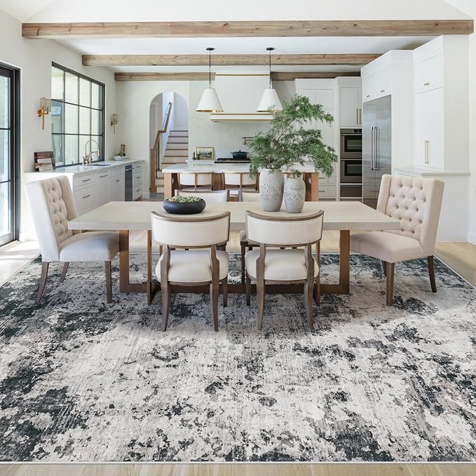 8x10 Area Rugs for Living Room, Washable Modern Abstract Large Area Rug Neutral - Image 4