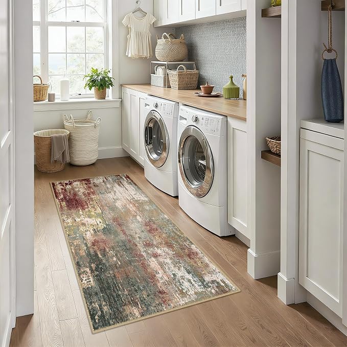 Washable Area Rugs 3x6 Non-Slip Modern Abstract Soft - Image 2