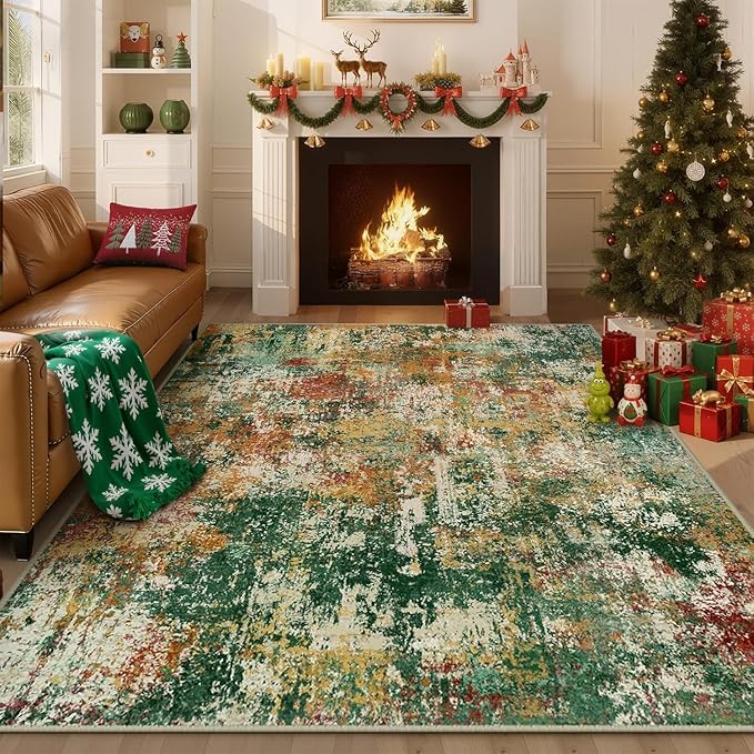 Washable Area Rugs 6'x8' Non-Slip Modern Abstract Soft by RELEANY