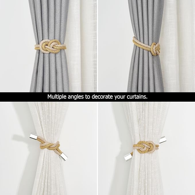 NICEEC 4 Pack Mini Magnetic Curtain Tiebacks Nordic Simple Style Drape Tie - Image 5