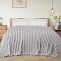 Exclusivo Mezcla Twin Size Flannel Fleece Blanket, Super Soft Striped Jacquard by ExclusivoMezcla