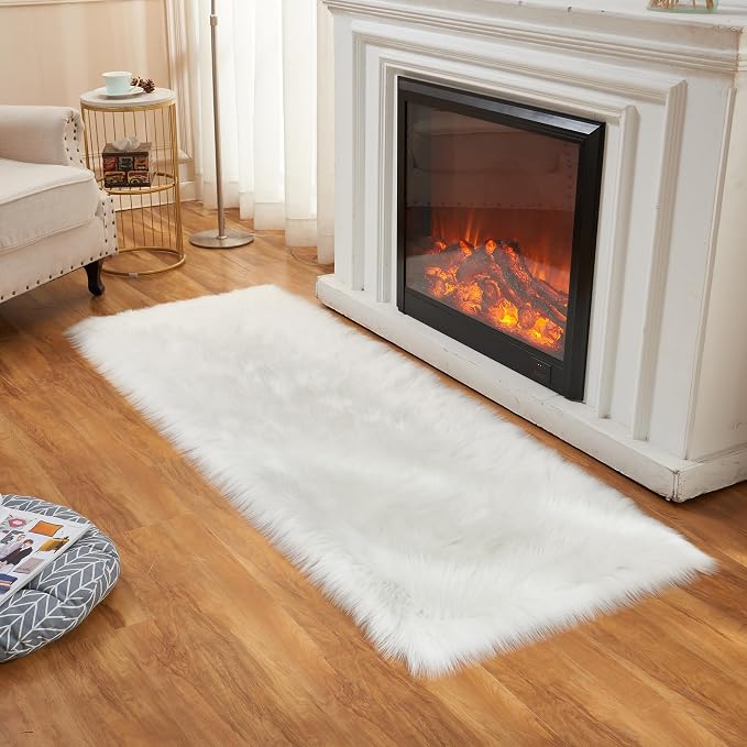 EasyJoy Ultra Soft Fluffy Rugs Faux Fur Rug Chair Cover Seat Pad Fuzzy Area Rug - Image 2