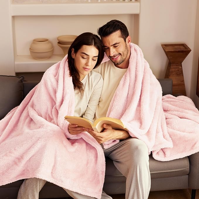 Exclusivo Mezcla Plush Fuzzy Fleece Bed Blanket Queen Size, Super Soft - Image 2