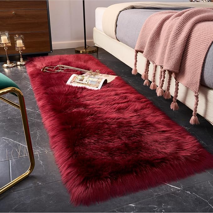 EasyJoy Ultra Soft Fluffy Rugs Faux Fur Rug Chair Cover Seat Pad Fuzzy Area Rug by EasyJoy