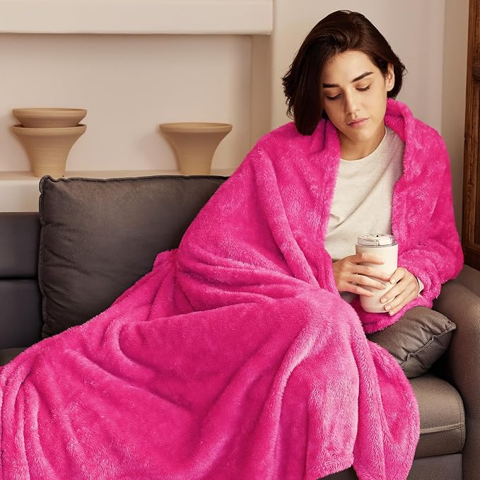 Exclusivo Mezcla Plush Fuzzy Fleece Throw Blanket Extra Large, Super Soft - Image 3