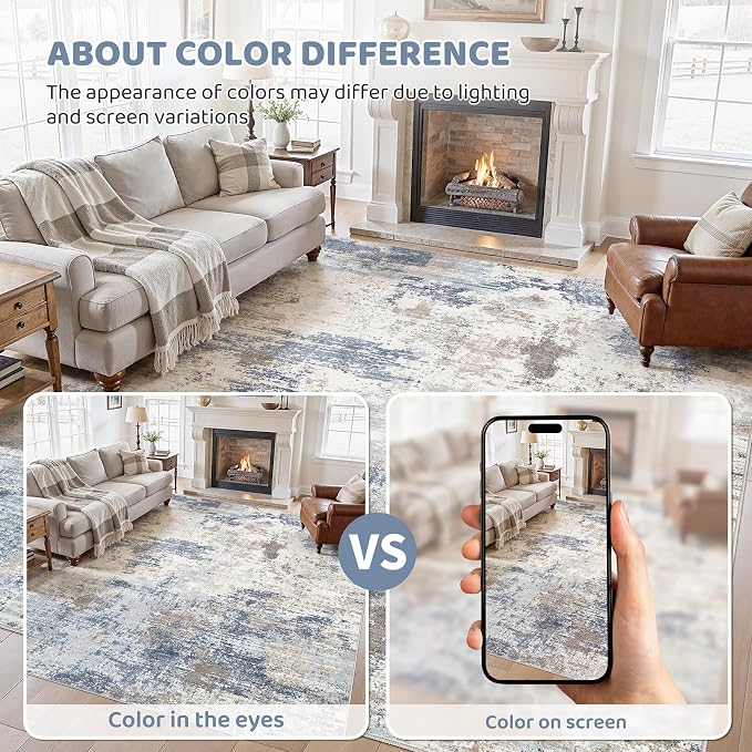 UERMEI 9x12 Area Rug Living Room Rugs Thickened - Image 4