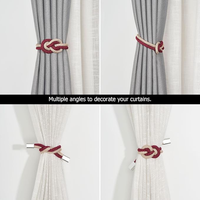 NICEEC 2 Pack Mini Magnetic Curtain Tiebacks Nordic Simple Style Drape Tie - Image 5