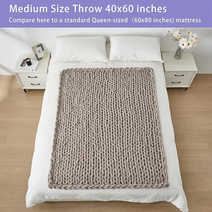 Bigacogo Chunky Knit Throw Blanket - Image 6