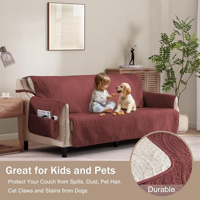 Quilted Grand Sofa Covers for 4 Cushion Couch, Couch Cover for Grand Sofa - Image 8