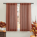 RYB HOME Semi Sheer Linen Blend Curtains 63 inch Length, Light Filtering Semi by RYBHOME