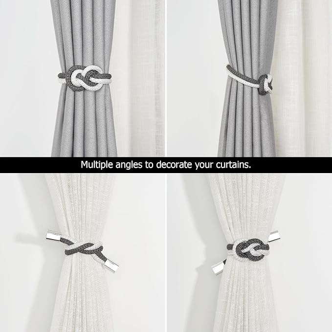 NICEEC 2 Pack Mini Magnetic Curtain Tiebacks Nordic Simple Style Drape Tie - Image 5