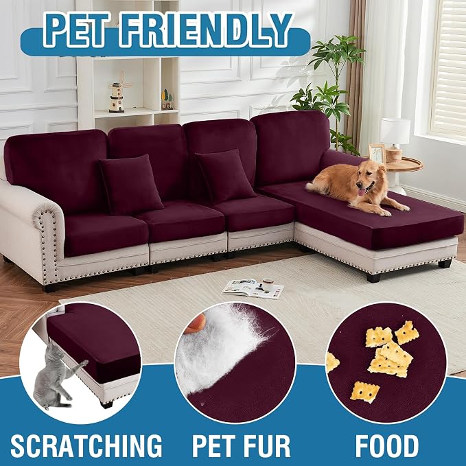 Couch Cover Velvet Chaise Cushion Cover - Image 5