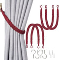 NICEEC 4 Pack Natural Cotton Rope Curtain Tiebacks Elegant Boho Style by NICEEC