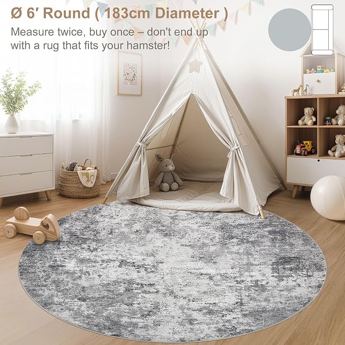 UERMEI 6ft Round Area Rug Living Room Rugs - Image 4