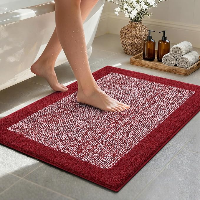 Bathroom Rugs 30x20 Non Slip Washable, Soft Absorbent Quick Dry Mats by Unknown