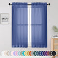 OWENIE Sheer Curtains 63 Inch Length 2 Panels Set, Light Weight Soft Solid by OWENIE