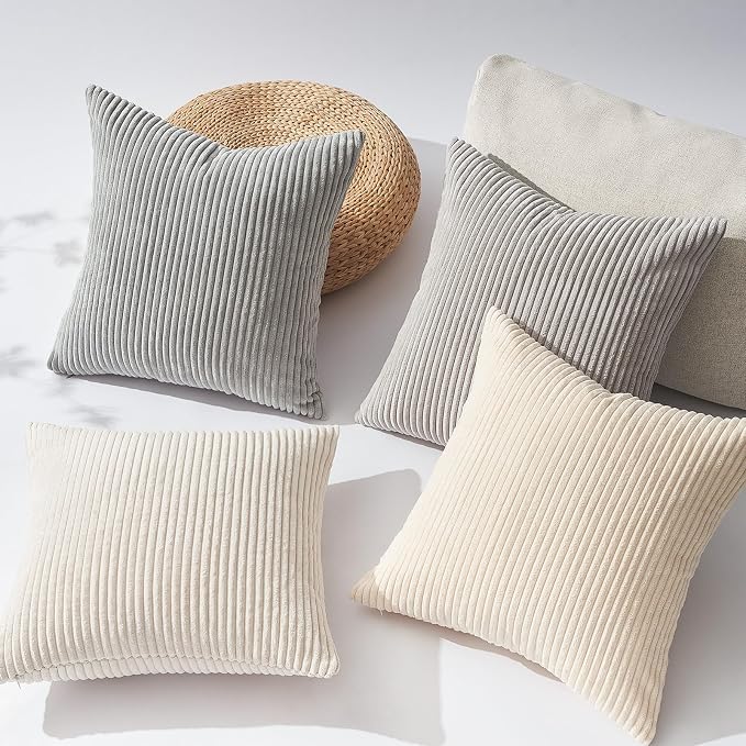 Topfinel 4 Packs Neutral Decorative Throw Pillows Covers 20x20 Inch - Image 5