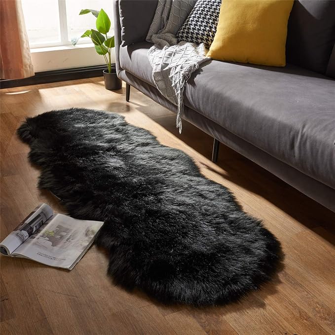 EasyJoy Ultra Soft Fluffy Shaggy Area Rug Faux Fur Rug Chair Cover Seat Pad - Image 4