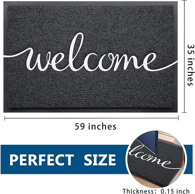 EARTHALL Funny Welcome Mats Outside/Inside 59"x35", Front Door Mat Outdoor - Image 2