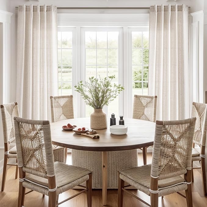 Beige Flax Linen Curtains 90 Inches Long - Image 7