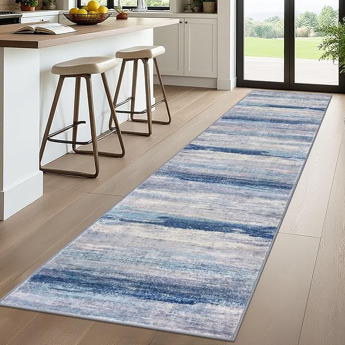 KOZYFLY Modern Abstract Washable Rug Runner 2.6x10 Hallway Rug Runner Non-Slip - Image 7