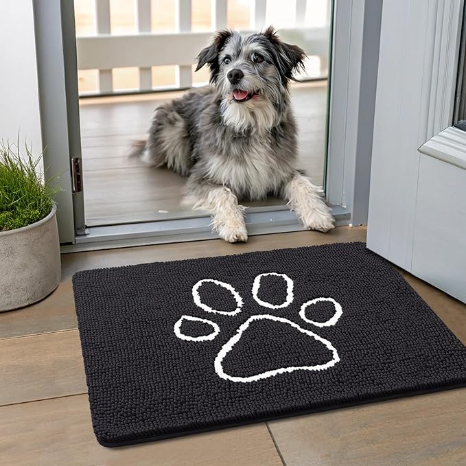 Smiry Dog Door Mat for Muddy Paws, Absorbent Dirt Trapper Non Slip Quick Dry by Smiry