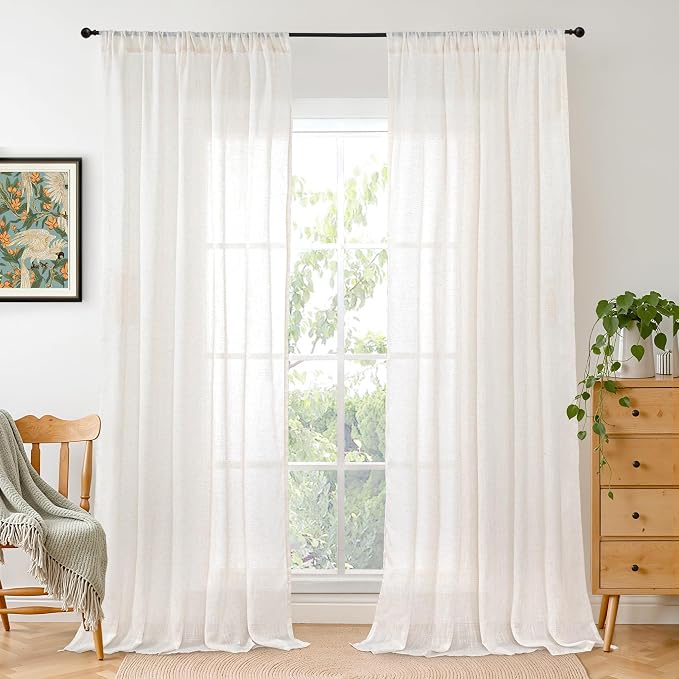BGment Long Linen Curtains 102 Inch Length by BGment