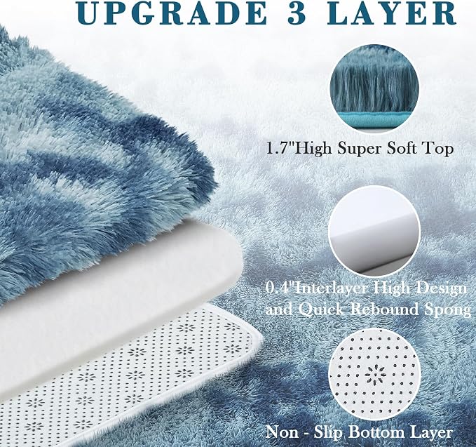 Super Soft Shaggy Area Rugs for Bedroom 4x6 Feet, Shaggy Plush Living Room Shag - Image 4