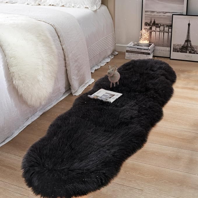 Faux Fur Rug for Bedroom, Fluffy Runner Rugs Soft Sheepskin Rug Sofa Couch Seat - Image 8