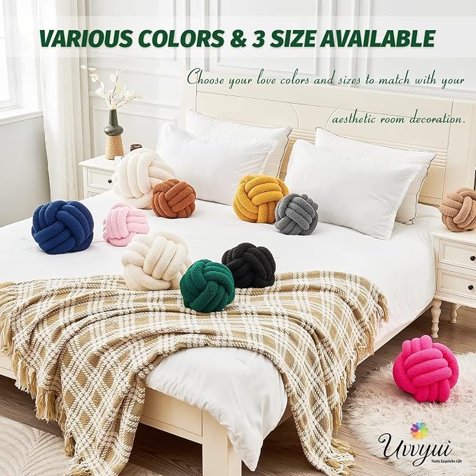 Uvvyui Knot Pillow Ball, Soft Home Decorative Pillows, Round Throw Pillow - Image 6