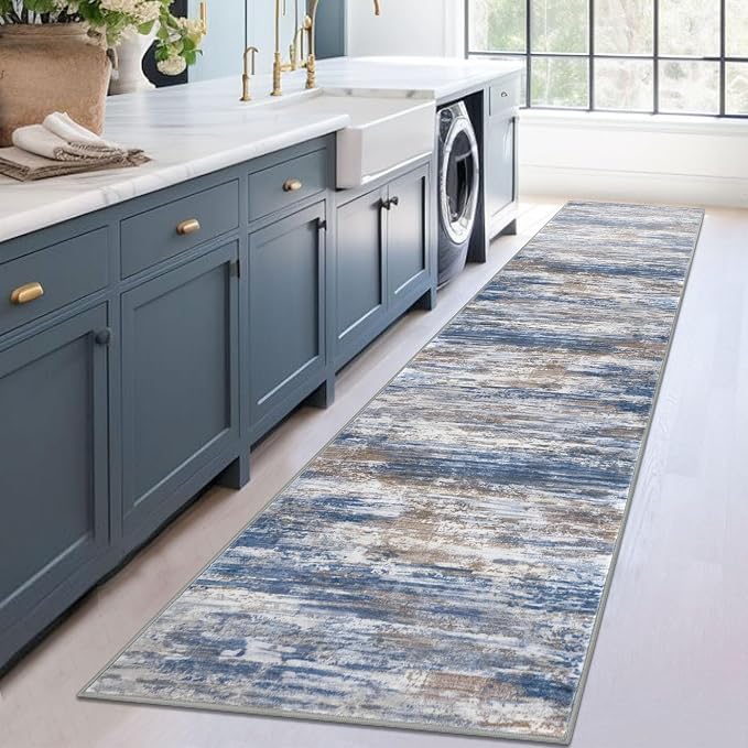 KOZYFLY Modern Abstract Washable Rug Runner 2.6x12 Hallway Rug Runner Non-Slip - Image 7
