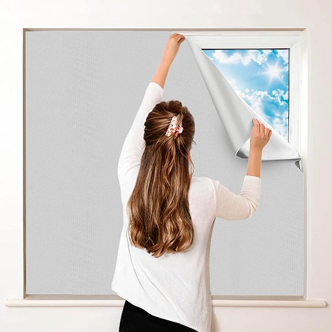 100% Blackout Curtains for Bedroom, Portable DIY Window Blinds, No Drill Window by Petaholic