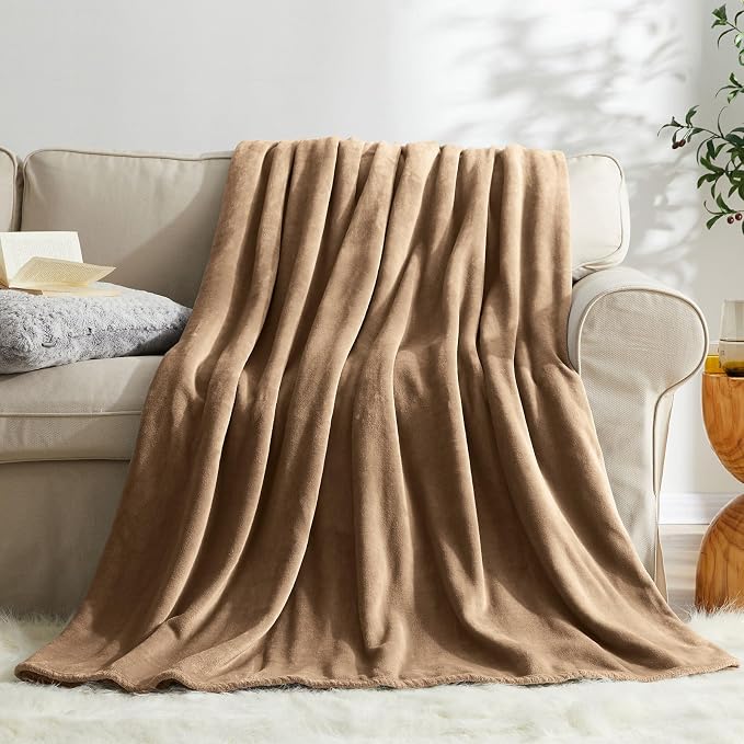 KMUSET Brown Throw Blanket Twin Size - Image 2